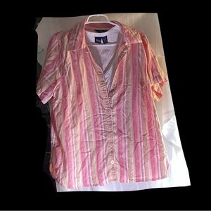 Basic Editions size 1x 2 piece top, tank and button down blouse